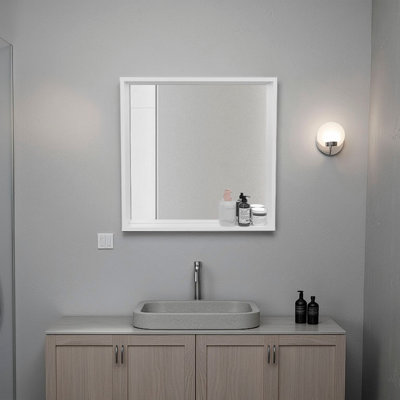 Armoire à pharmacie avec miroir et rangement Dakota, rangement mural pour salle de bain Mordern, blanc