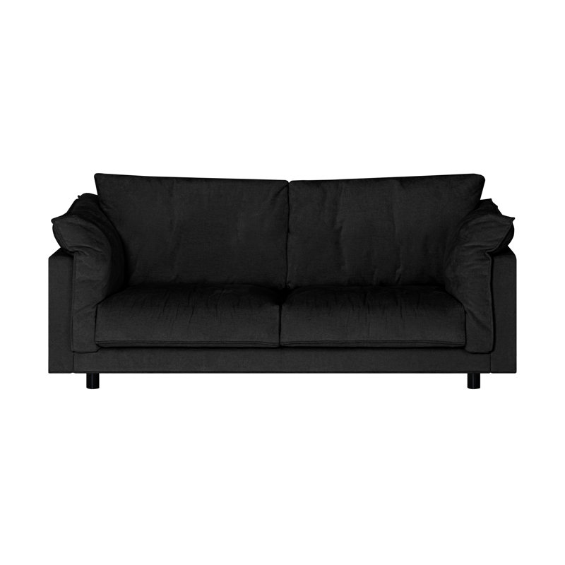 Alazae 3 Seater Chenille Sofa, Black