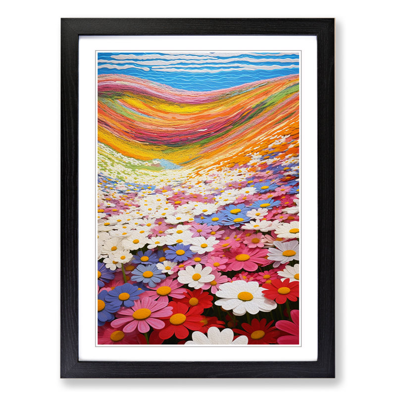 Single Picture Frame Print on Wood, 46cm H x 34cm W, Black Framed