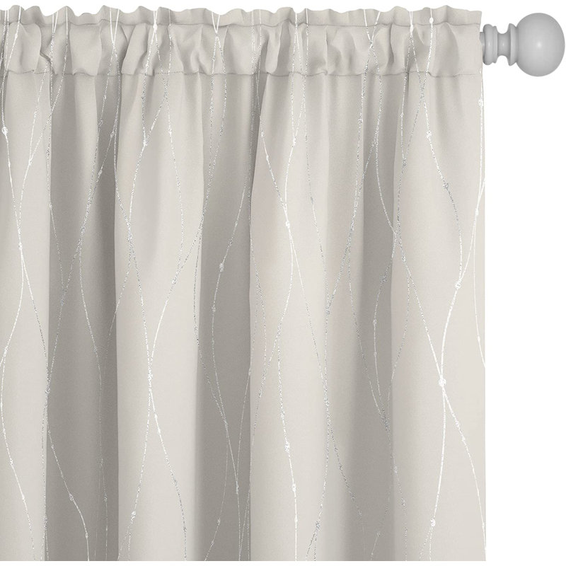 Flurin Room Darkening Curtain Pair, Beige, 52" W x 63" L