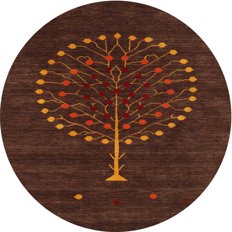 Tapis brun contemporain Kleban, Rond 7 pi