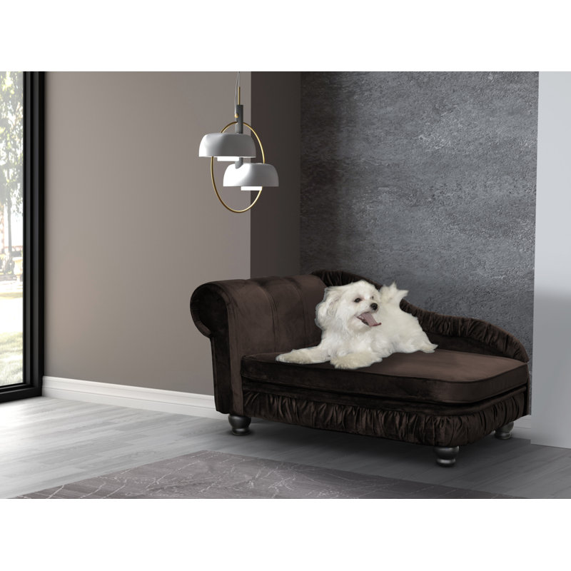 Alana Polyester Pet Bed, Dark brown