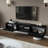 Desmone Modern Floating TV Stand for Up to 80" TVs- Wall Mounted Media Console with Storage, Black Wood Finish-111925897-86898963