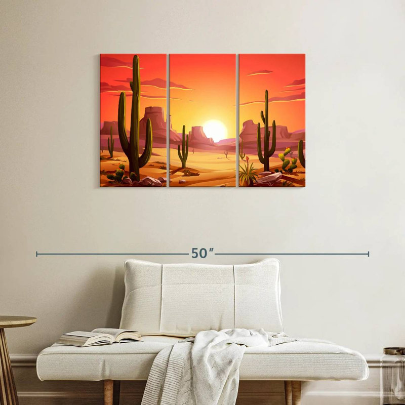 Alvord Cactus Desert Sundown, 24" H x 38" W