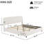 Très grand lit plateforme très grand avec tissu bouclé beige, tête de lit arrondie d'une largeur de 89,23 po, hauteur de 42,12 po, revêtement de structure stable, profondeur de 78,86 po, installation rapide dans la chambre à coucher