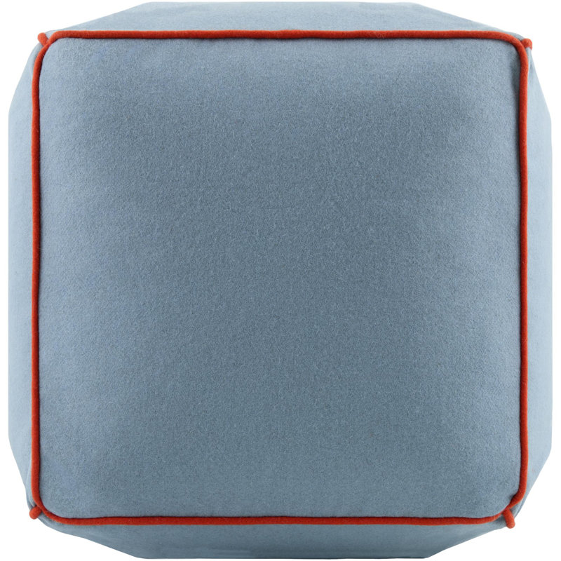 Ackerly Upholstered Pouf, Blue/Red