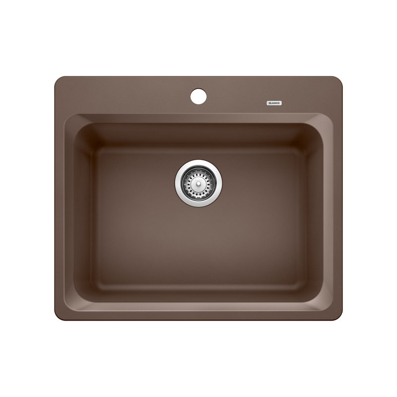 Évier de cuisine à simple cuve 25 "Vision SILGRANIT - Café, Brun café
