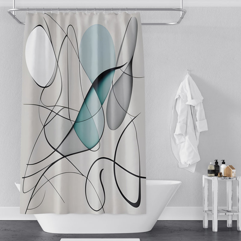 Rideau de douche Clotile Abstract, H 83 po x l 70 po
