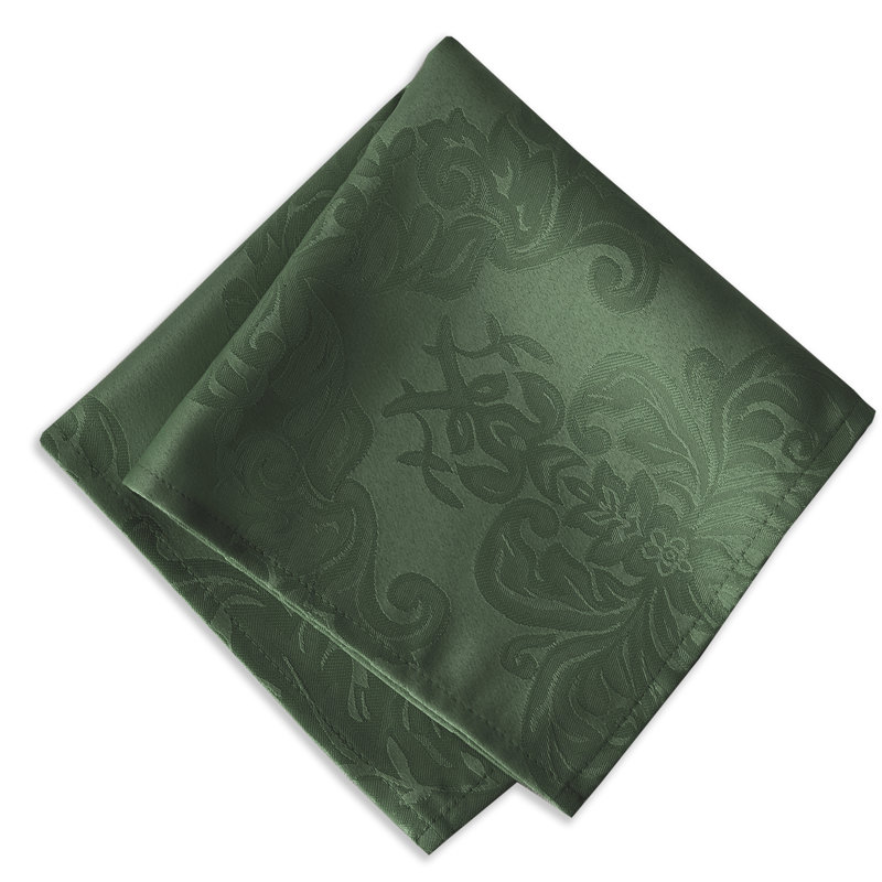 Burchfield 100% Polyester Damask Square Napkin, Hunter