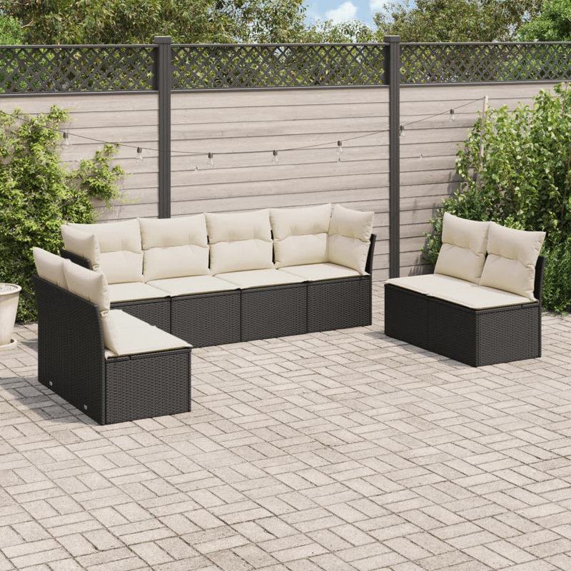 Ensemble de canapé de patio avec coussins 8 pièces Vidaxl