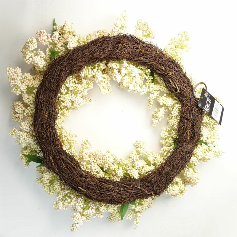 Faux Plastic Wreath, White