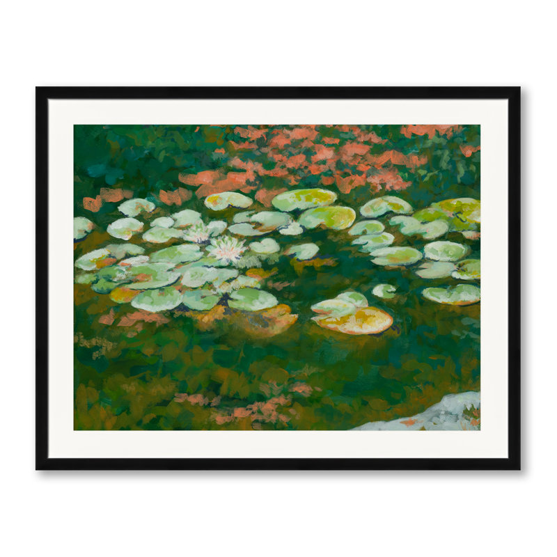 Serenity Lotus Pond Iii Print by Ruth Hayes, Black Framed Paper, 25.2" H x 31.2" W