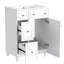 Meuble-lavabo de salle de bain 24 po Évier en céramique. Vaste espace de rangement. . 2 tiroirs, 1 porte. Blanc. Assemblage requis. Et bois massif. Blanc-787768199