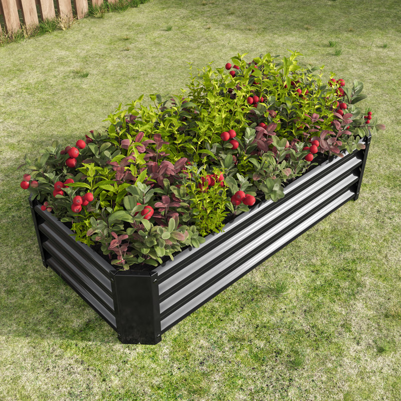 Jardinières durables, en métal 4 x 2 x 1 pi, industriel moderne pour le jardin