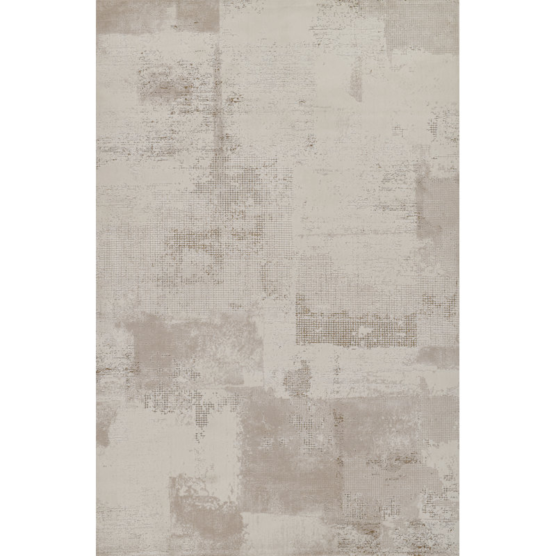Tapis ivoire en mélange de polyester Erla 5 pi x 7 pi 6 po, 5 pi x 7 pi 6 po