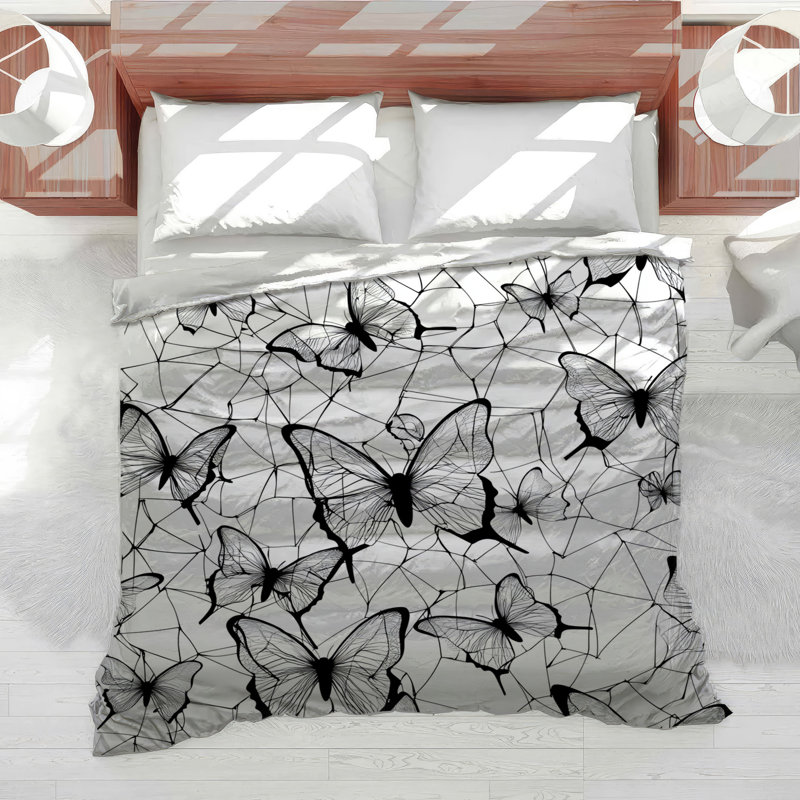 Butterflies Bedding Nature Comforter Gothic, Twin Comforter
