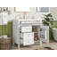 Meuble-lavabo de 36 po avec lavabo supérieur, meuble-lavabo moderne avec 2 tiroirs et tiroir escamotable, meuble-lavabo simple-115898709