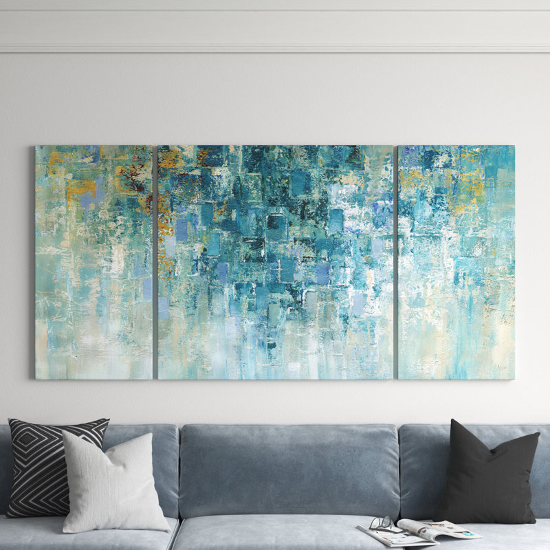 I Love the Rain - 3 pièces, impression sur toile, H 24 po x l 48 po x P 1,5 po