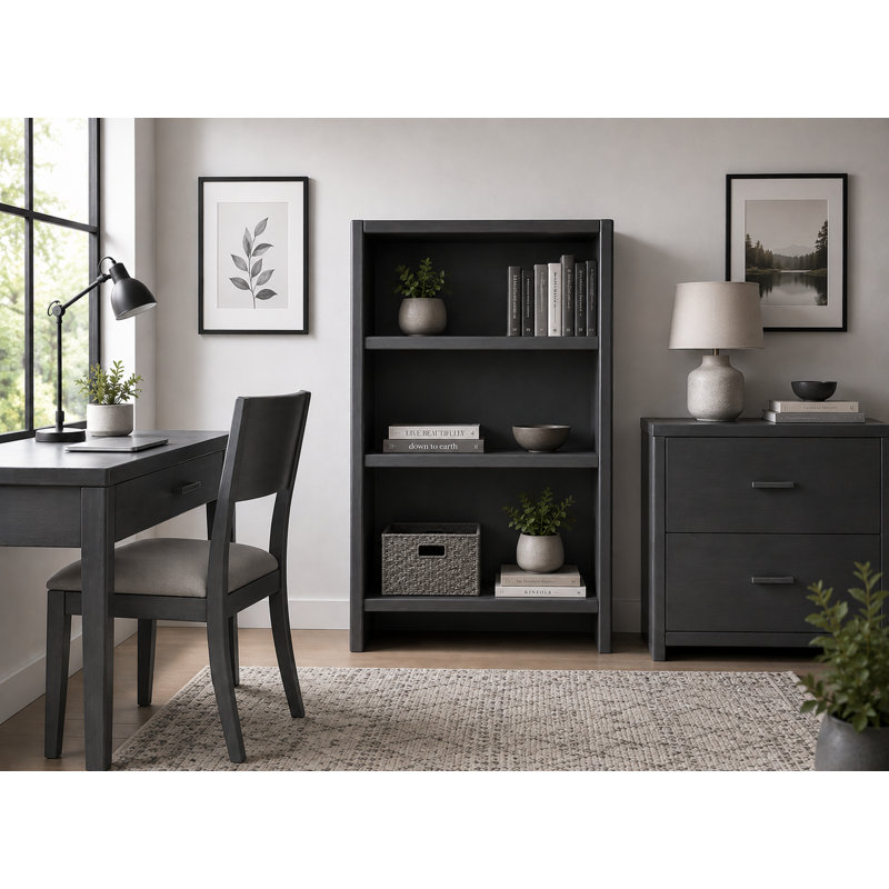 Bibliothèque standard mckaylah peuplier, Gris, (2 tablettes) H 48 po x l 32 po x P 13 po