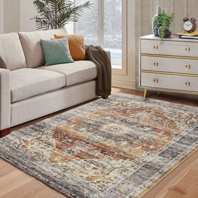 Keyo Washable Oriental Indoor Rug