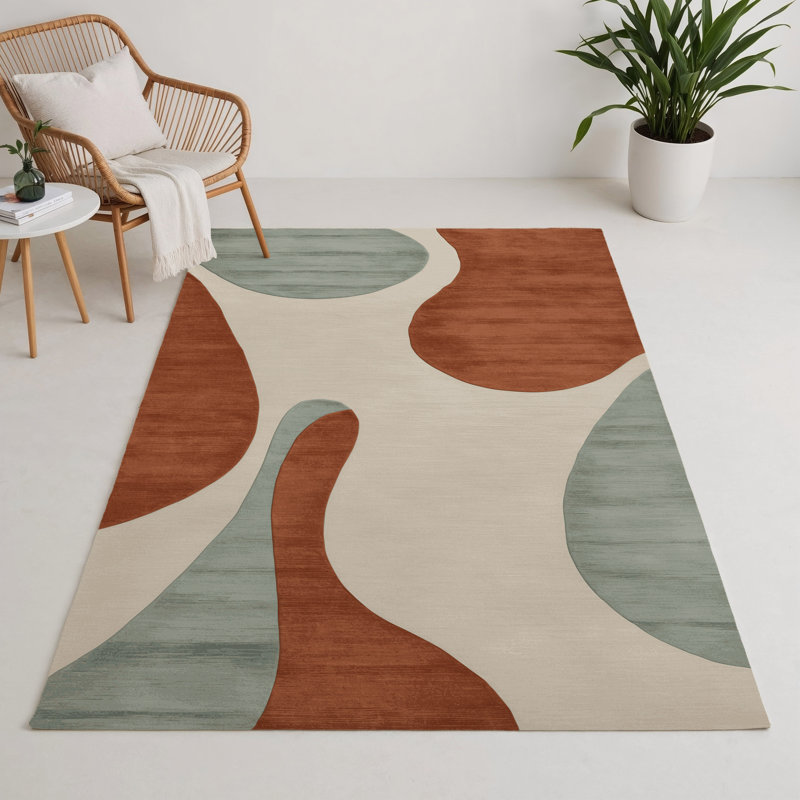 Tapis intérieur et extérieur beige Watercolor, Rectangulaire 3 pi x 5 pi