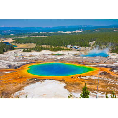 Grand Prismatic Spring In Yellowstone National Park by Lorcel - Wrapped Canvas Print