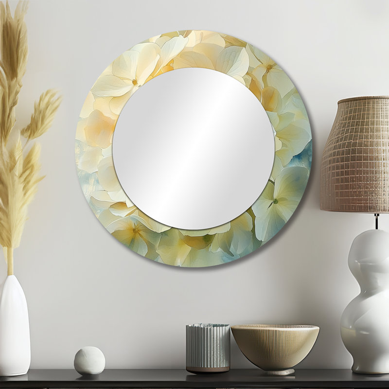 Hydrangea In Soft Focus Of Summer I - Floral Decorative Mirror Wall Art - Printed On Metal, 23" x 23"