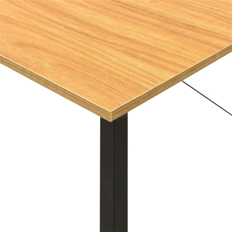 80cm Rectangle Writing Desk, Black, Light Oak