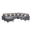 Canapé modulaire réversible en tissu de lin de 124 po avec coussins et pieds interchangeables Modern