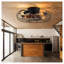Ventilateur de plafond industriel moderne de 19 pouces avec éclairage encastré, moteur à courant continu réversible et télécommande pour la cuisine de la chambre à coucher