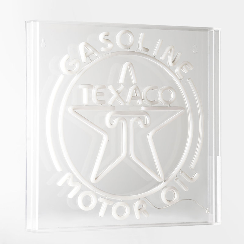 Texaco Gasoline Motor Oil Acrylic LED Wall Sign