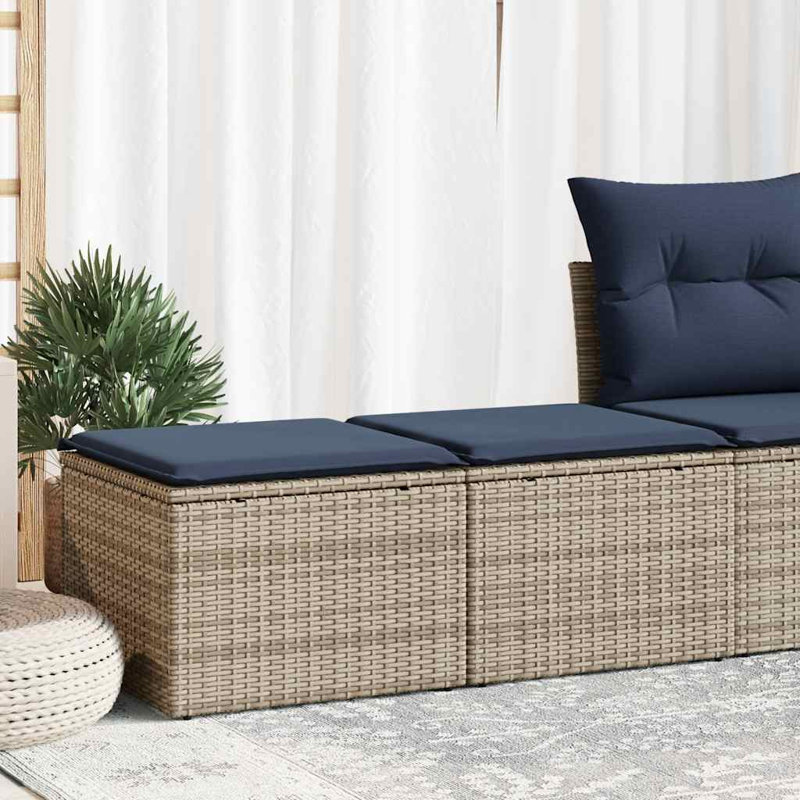 Ensemble de canapé de patio avec coussins 2 pièces Ebern Designs, Gris, Marine