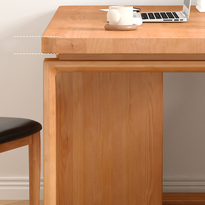 Bureau rectangulaire brun en bois massif, H 29,53 po x l 70,87 po x P 31,5 po