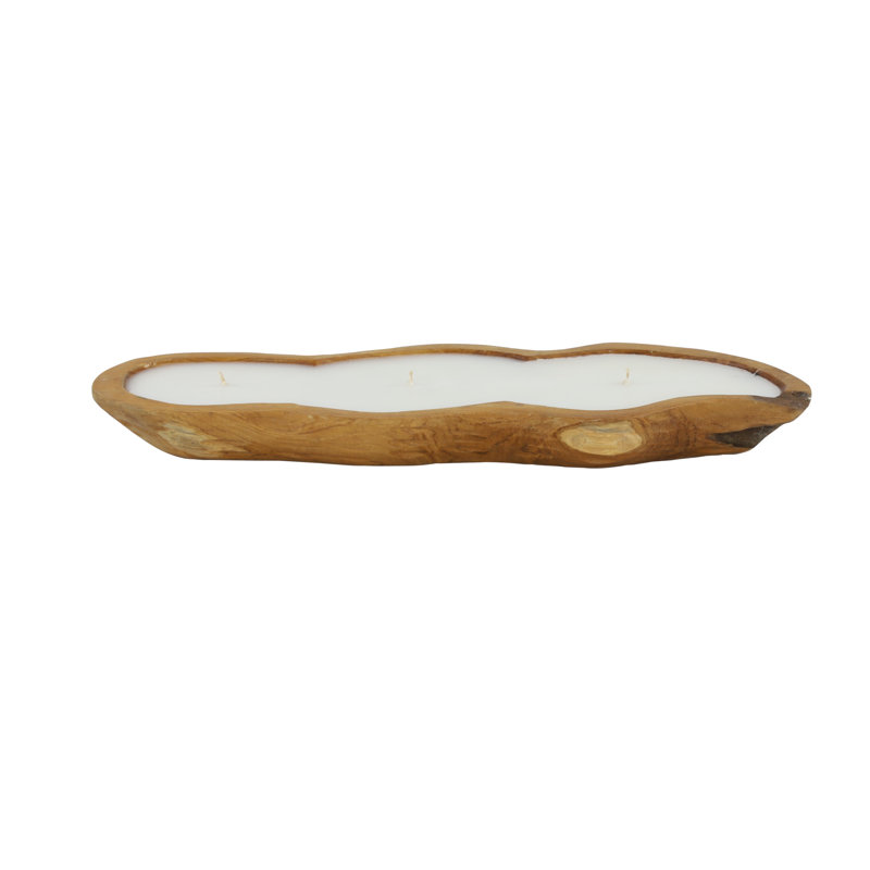 2'' H Wood Tabletop Dish with Candle Included