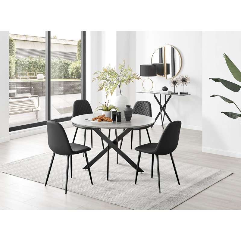 4 - Person Dining Set, Black/Black