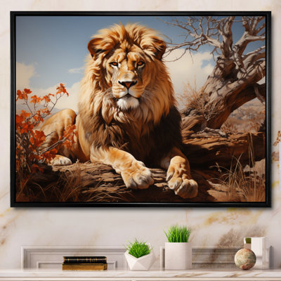 " Lion Savannah Majesty Oil I "