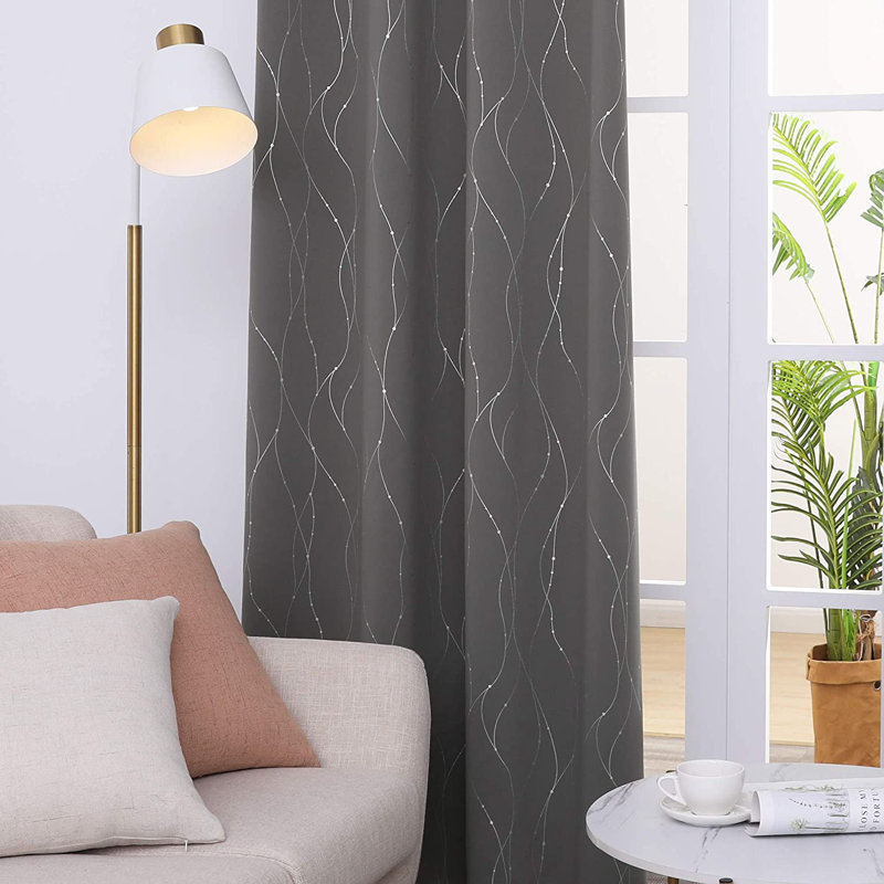 Cohmer Room Darkening Curtain Pair, 42" W x 95" L, Gray