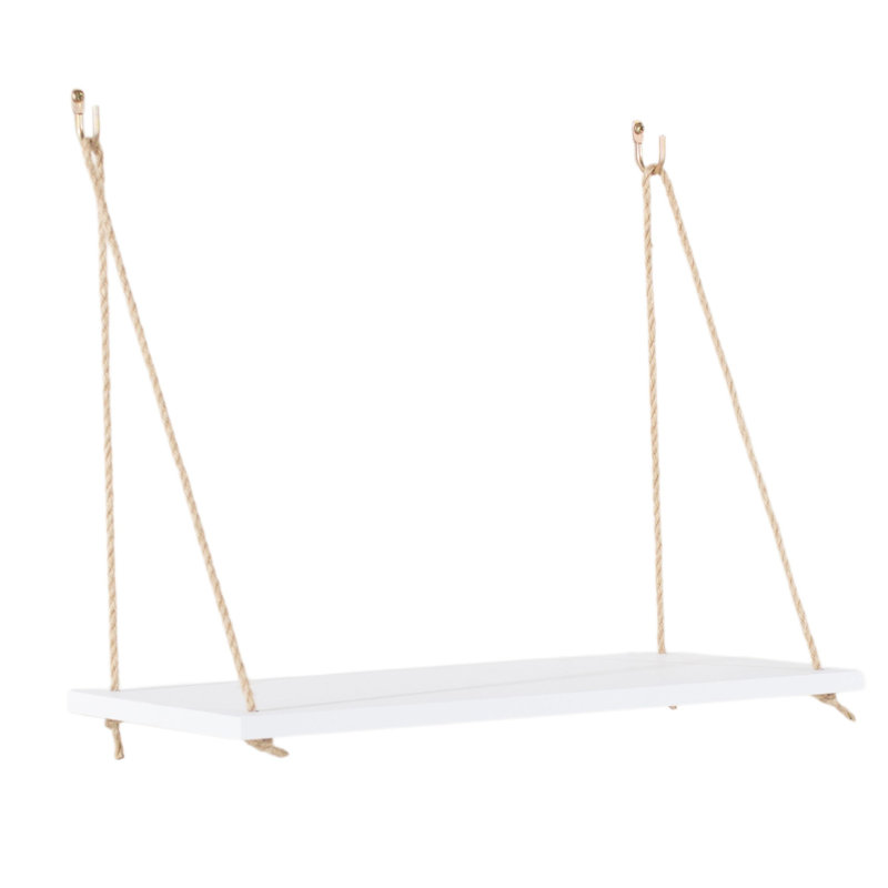 Thames Rope Hanging Shelf Kit, Foiled Finish, White
