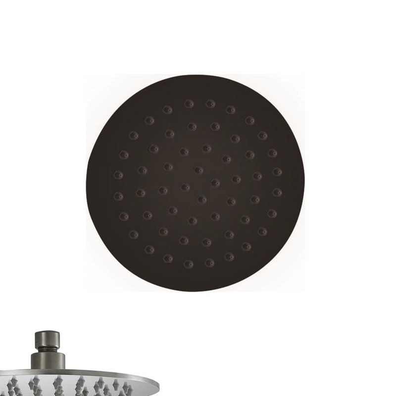 Metro Sharp Nozzles Shower Head - Wall Or Ceiling Mount - 8" Stainless Steel/Matt Black, Matt Black