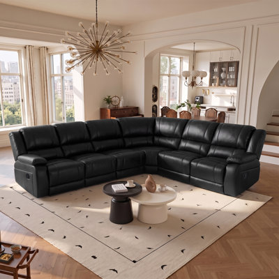  Lasceau Faux Leather 6-SEAT Manual Reclining Corner Sectional