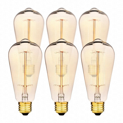 Imran E27 Dimmable Incandescent Vintage Edison GLS Light Bulb Amber