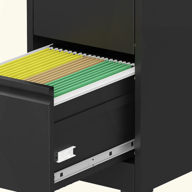 Classeur vertical en métal à 4 tiroirs verrouillables Abheek Makeace 15,2 po L avec roulettes – Classeur robuste pour bureau à domicile, assemblage requis