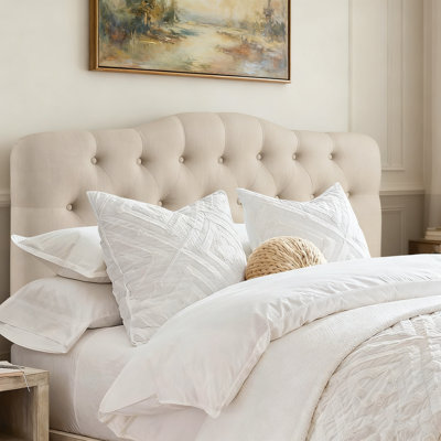 Tête de lit tapissier en lin à hauteur réglable moderne