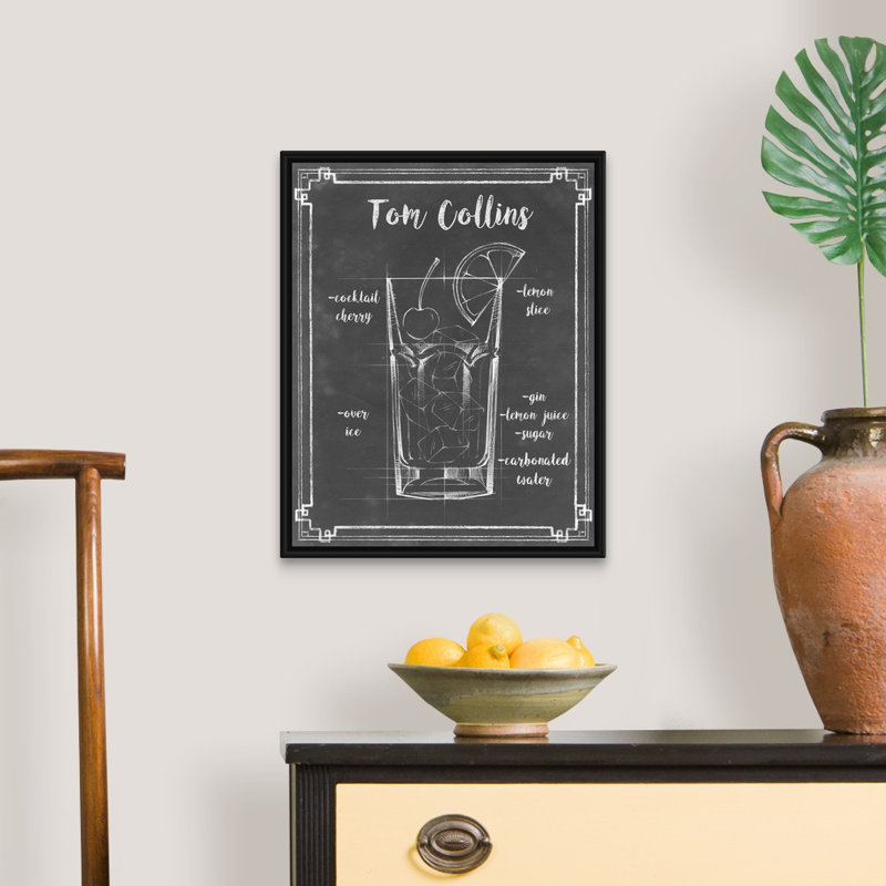 Mixology II - impression sur toile, Cadre flottant noir, H 21,7 po x l 17,7 po x P 1,75 po