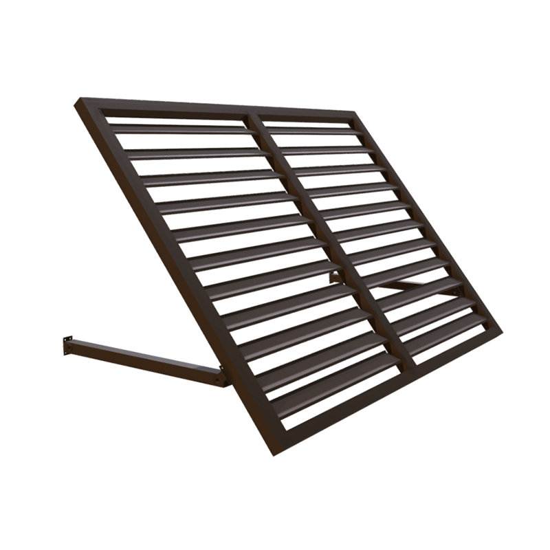 Awntech Bahama Fixed Metal Awning, 80"W x 24"H x 24"D, Bronze, 24" H x 80" W x 24" D, Bronze