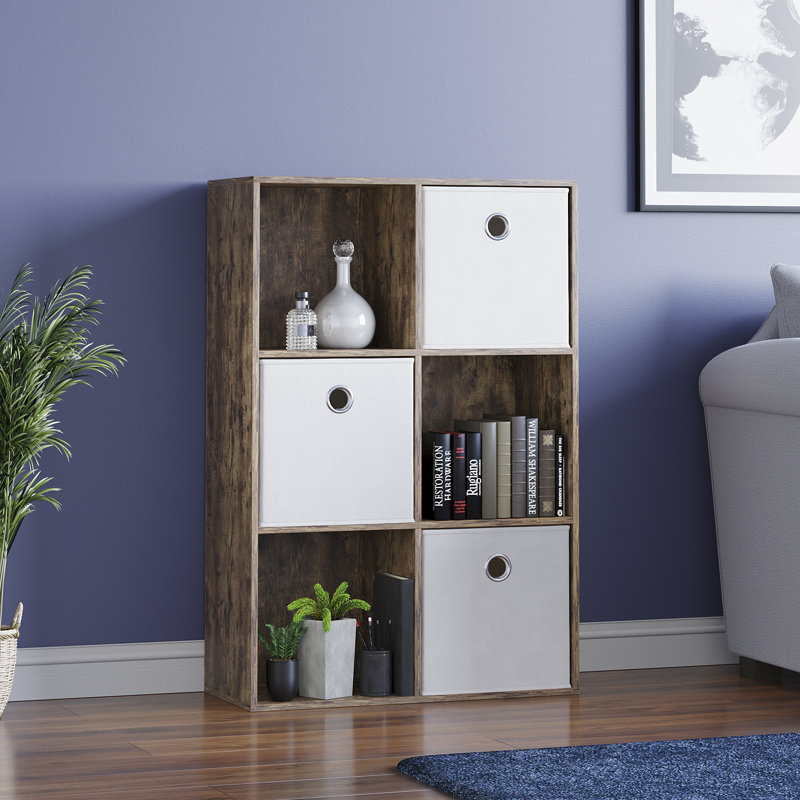 Clemow 96.5cm H x 64.5cm W Bookcase, Dark Wood/White