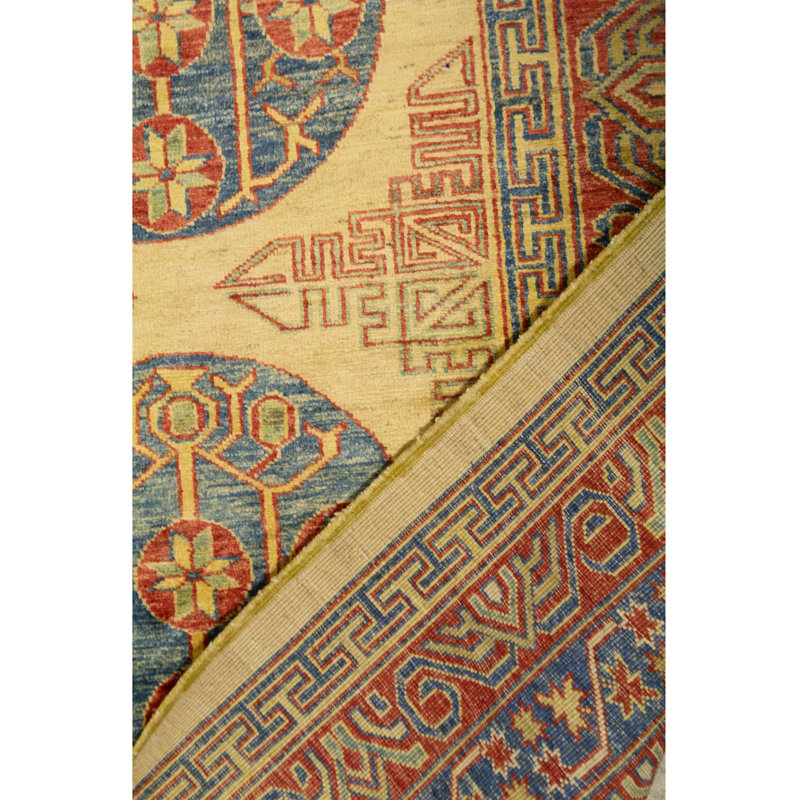 Tapis oriental en laine noué à la main rouge / bleu / miel Kotanabad