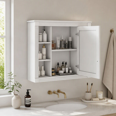Wall Mounted Bathroom Storage Cabinet, Medicine Cabinet, Modern Bathroom Wall Cabinet With Mirror, Mirror Cabinet (Not Include Bathroom Vanity )
