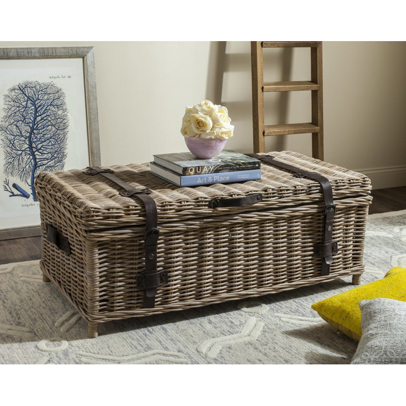Coffre de table basse en rotin Sedona, Brun