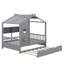 Lit maison avec lit gigogne et tablette de rangement-283694657-283694658